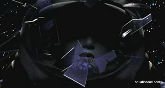 Rinoa is seen in space, her helmet exploding outward into shards of glass.
